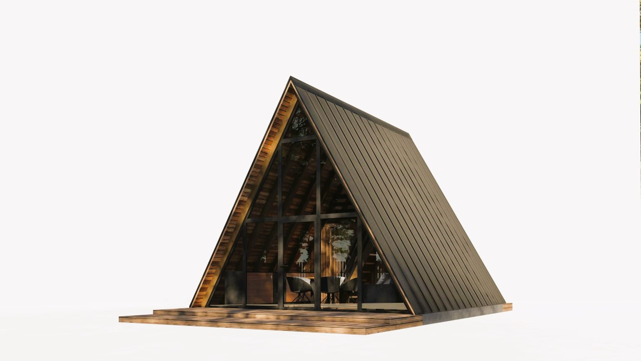 Modulares Fachwerkhaus – A-Frame-Hütte 6,0 x 6,0 x 6,0 m, schlüsselfertiges A-Frame-Haus