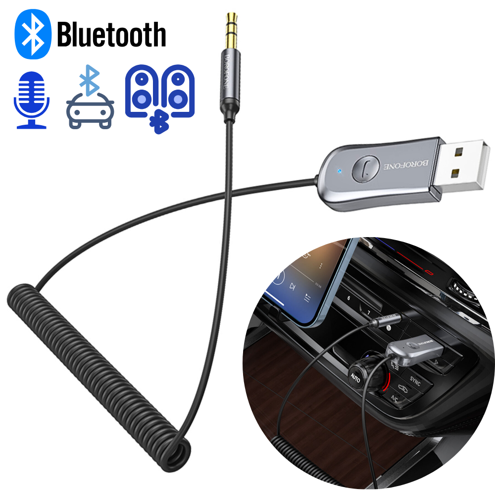 Bluetooth адаптер aux в машину блютуз для телефону аукс ресивер автомобільний адаптер для магнітоли aux/usb
