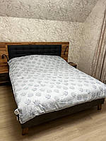 Легкое одеяло с кружевным бортиком Colorful Home 180*220 Синие листики