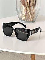 Брендовые очки солнцезащитные женские в роскошной квадратной оправе, Черные