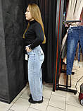 Джинси Serocco Baggy жіночі котон блакитні широкі баггі 28, фото 7