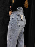 Джинси Serocco Baggy жіночі котон блакитні широкі баггі 28, фото 4