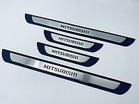 Накладки на пороги Mitsubishi ASX (Y-1 хром-пласт) TAN24