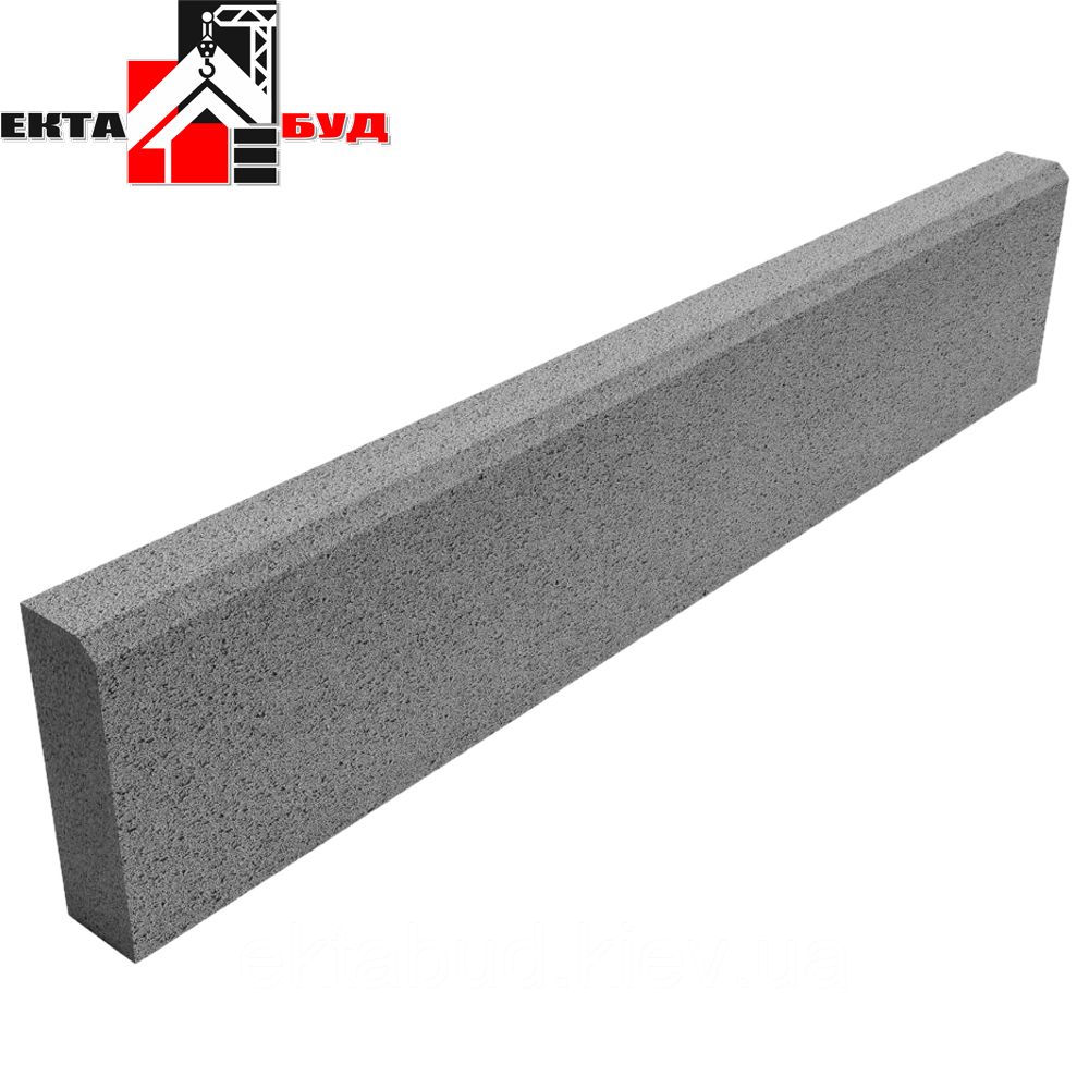 Бордюр парковий 100-20-6 Поребрик тротуарний 1000х60х200 борт садовий Сірий