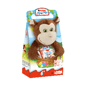 Подарунковий набір кіндер з м'якою іграшкою від Kinder Maxi Mix Мавпа коричневий 133 г