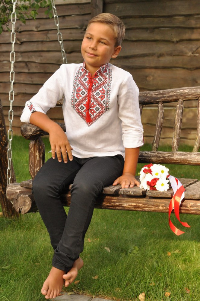 Рубашка-оберег для мальчика с традиционной вышивкой - фото 7 - id-p2143890246