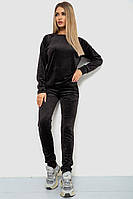 Спортивный костюм женский велюровый, цвет черный, размер L FA_002248