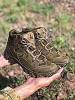 Ботинки летние военные, полуботинки "UKR-TEC", берцы армейские, олива кожа сетка, военная обувь, р.36-46