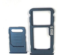 Держатель Sim-карты и карты памяти Nokia 3.1 Plus, синий, на две Sim-карты, комплект 2 шт.
