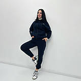 Жіночий зимовий костюм на флісі, однотонний, тринитка | Прогулянковий костюм спортивний | Кофта + штани (брюки) | Норма, фото 6