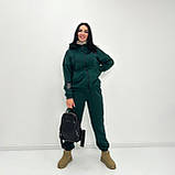 Жіночий зимовий костюм на флісі, однотонний, тринитка | Прогулянковий костюм спортивний | Кофта + штани (брюки) | Норма, фото 5