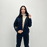 Жіночий зимовий костюм на флісі, однотонний, тринитка | Прогулянковий костюм спортивний | Кофта + штани (брюки) | Норма, фото 8