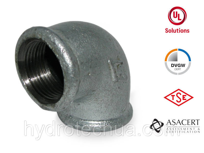 Кут 90° оцинкований ВВ 3/4" Hydro-T, фото 1