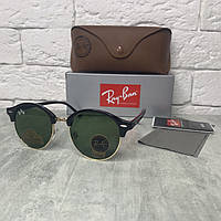 Солнцезащитные очки RAY BAN 4246 Clubround зеленый глянец стекло