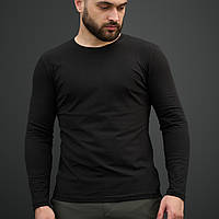 Стильный мужской лонгслив Pulse Black футболка с рукавами черная кофта трикотаж размеры s-3xl черный