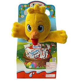 Подарунковий набір кіндер з м'якою іграшкою від Kinder Maxi Mix Курчатко жовтий 133 г