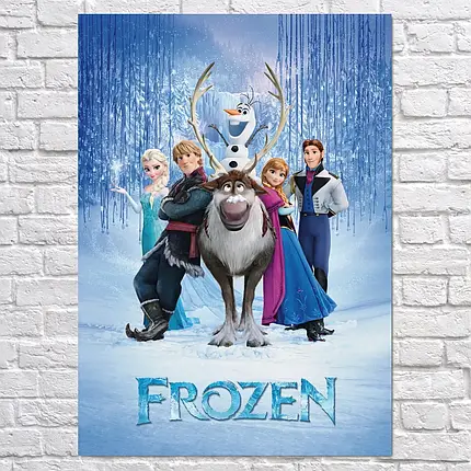 Плакат "Крижане серце, головні персонажі, Frozen", 60×40см, фото 2