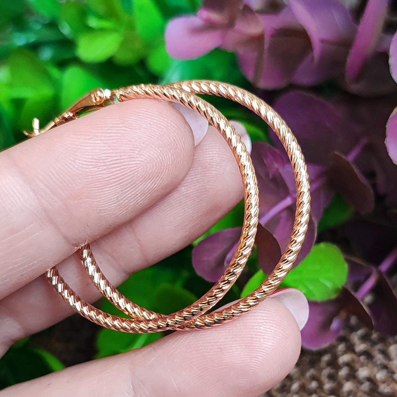 Сережки-кільця Xuping діаметр 3.5см медичне золото позолота 18К з1291