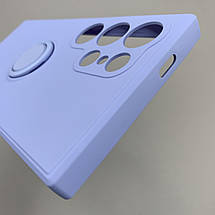 Чохол для Samsung Galaxy S24 Ultra матовий з кільцем утримувачем чохол на самсунг с24 ультра бузковий cfc, фото 5