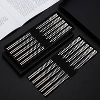 Китайські (японські, корейські) преміум класу палички для їжі, суші, нержавіюча сталь 1 пара (2шт), фото 7