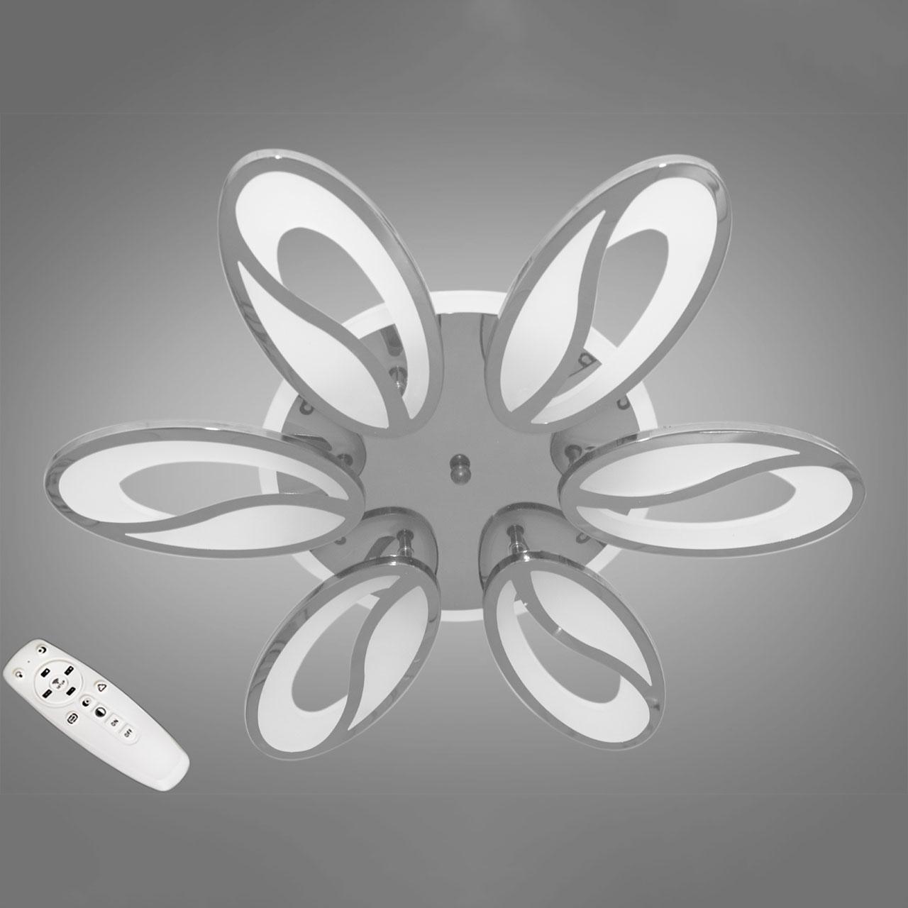 Світлодіодна люстра кавові зерна 105 Вт з підсвічуванням та пультом колір каркасу хром D-9101/6HR LED, фото 1