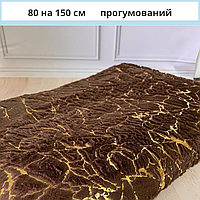 Пушистый прикроватный коврик в спальню Ворсистый коврик травка для дома Прикроватные коврики с ворсом Коричневый