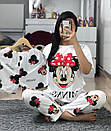 Легка жіноча піжама з принтом Minnie, Жіноча зручна піжама, Жіноча стильна піжама 3в1, фото 6