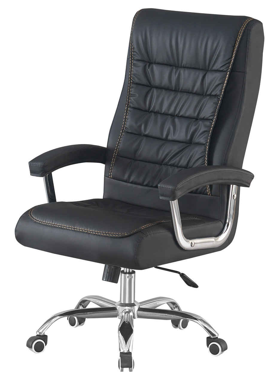Офісне крісло чорне для кабінету керівника, працівників із високою ергономічною спинкою Турбо Мікс Мебель