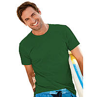 Мужская футболка JHK, Regular, темно-зеленая, размер L, хлопок, круглый вырез