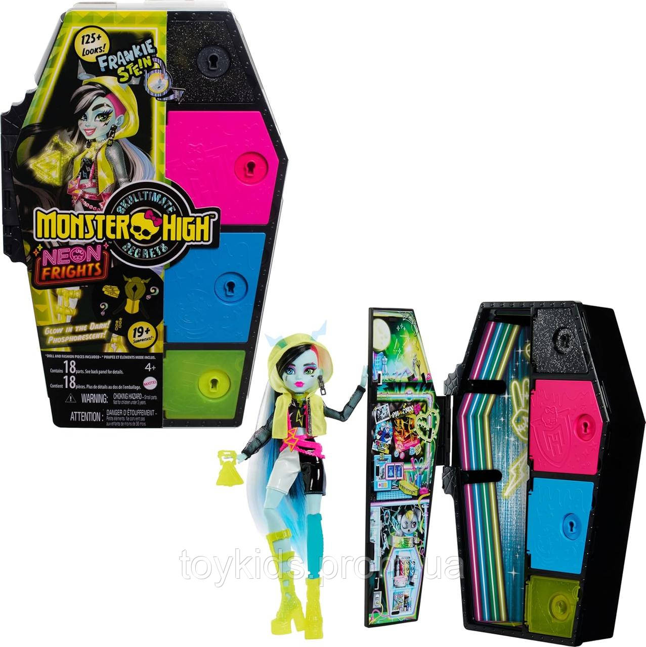 Лялька Монстер Хай Френкі Штейн Неонові страхи Секрети в шафі Monster High Frankie Stein Mattel HNF79