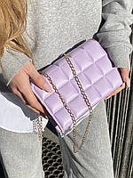 Женская маленькая  сумка клатч на цепочке фиолетовая лиловая