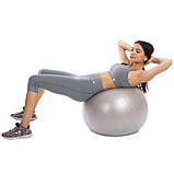 М'яч для фітнесу фітбол гладкий у чохлі 65 см ABS FHAVK FI-1983-65, фото 4