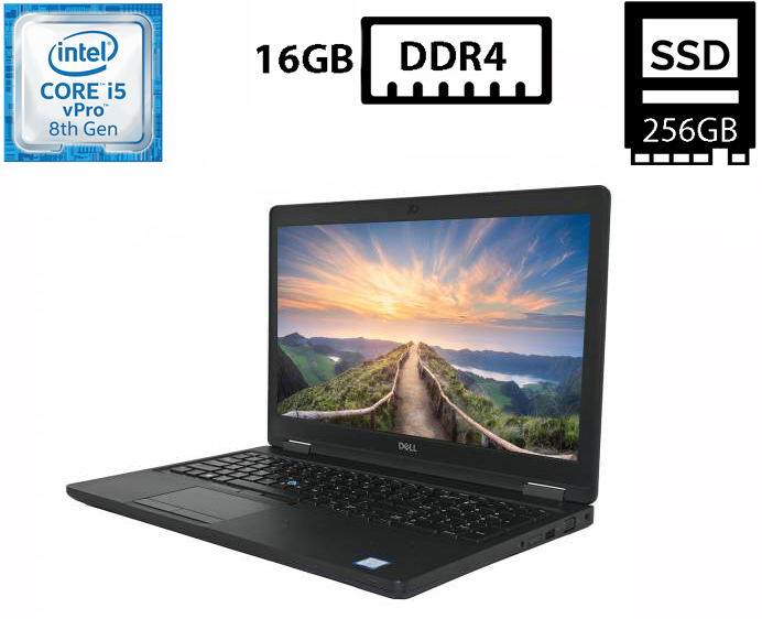Ноутбук Dell Latitude 5590/15.6"IPS 1920x1080/Core i5-8350U 1.70GHz/16GB DDR4/SSD 256GB/Intel UHD Graphics 620 Камера Б/В