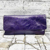 Стильна сумка-клатч на магніті із дзеркалом, жіночий гаманець з ланцюжком Фіолетовий