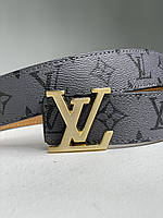 Louis Vuitton Leather Belt Canvas Grey/Gold