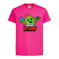 Розовая детская футболка Прикольная Brawl stars (21-48-2-рожевий)