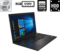 Ноутбук Lenovo ThinkPad E15/15.6"TN(1920x1080)/Intel Core i3-10110U 2.10GHz/8GB DDR4/SSD 256GB M.2+HDD 1TB/Intel UHD Graphics