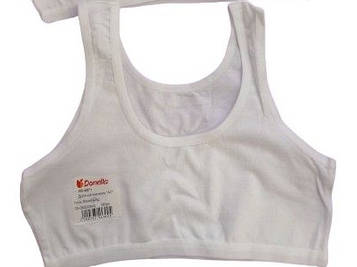 Топік білий з широкою брителькою для дівчинки 6-7 років