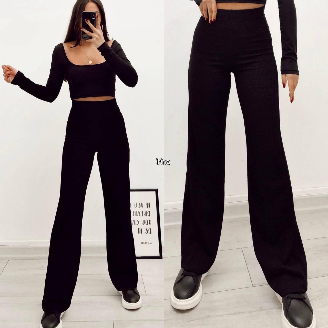 Штани палаццо з турецького кріп дайвінгу візуально подовжують ніжку ідеальна посадка, фото 1