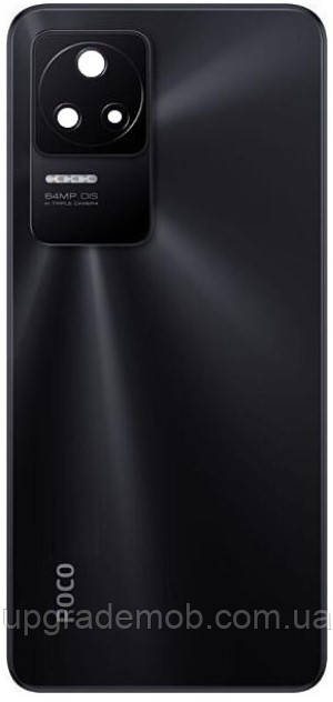 Задня кришка Xiaomi Poco F4/Redmi K40S сіра Night Black + скло камери 64MP логотип "POCO"