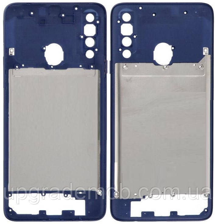 Рамка корпусу Samsung A207 Galaxy A20s синя, фото 1