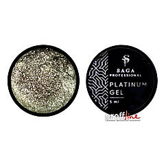 Гель-фарба для дизайну Saga Professional Platinum Paint №3 срібляста айворі, 5 мл