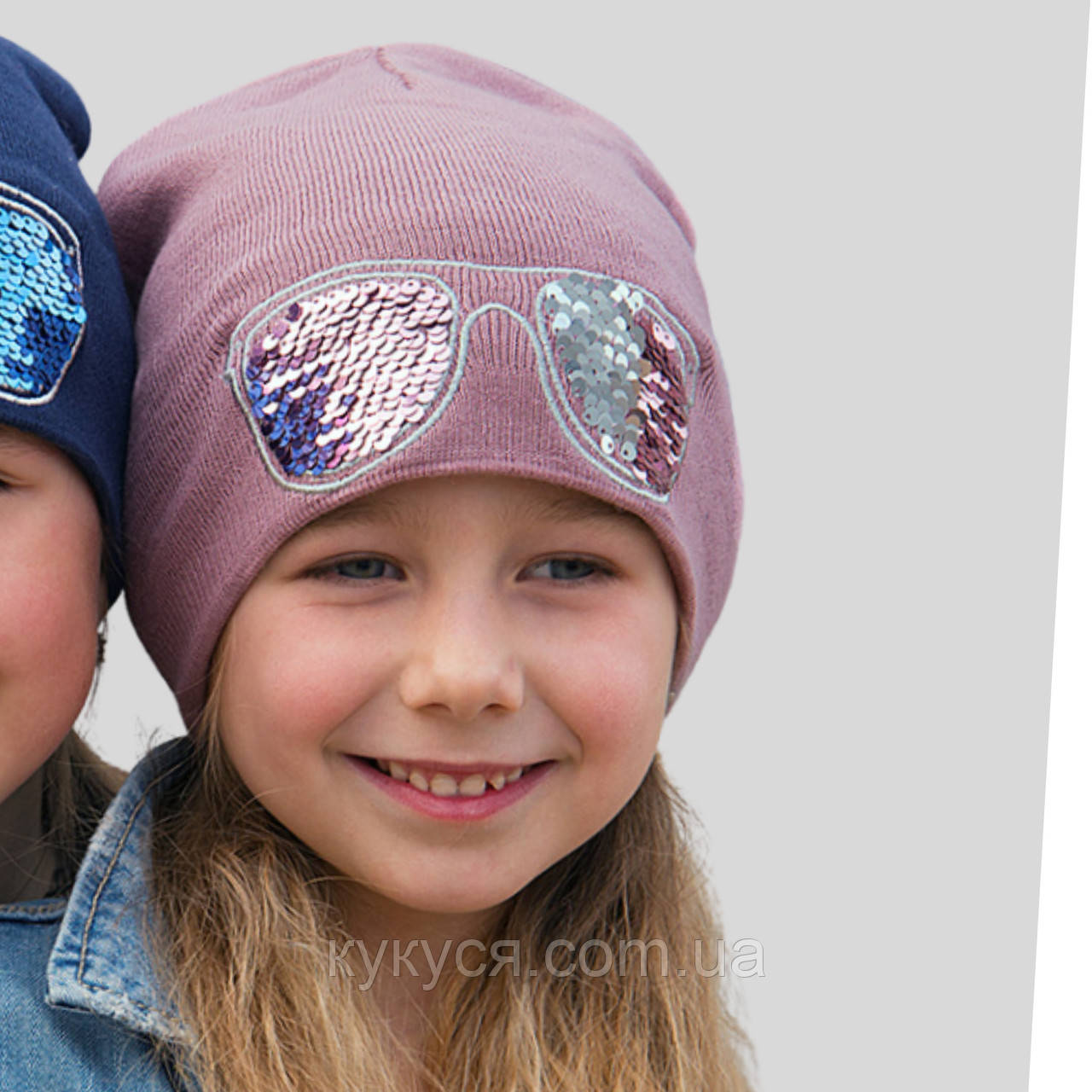 Демісезона шапка для дівчинки Окуляри