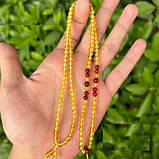 Буси з кулоном 100% натуральний бурштин вага 8г довжина 60 см, фото 2