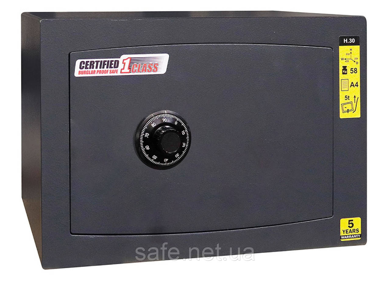 Сейф зламостійкий Griffon H.30.С DARK GREY (ВxШxГ:310x435x324), 1 клас, сейф проти зламу, сейф для грошей