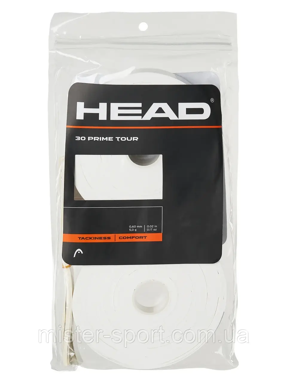 Head Prime Tour Overgrip 30 Pack White - 30 штук в упаковці намоток для тенісу, фото 1