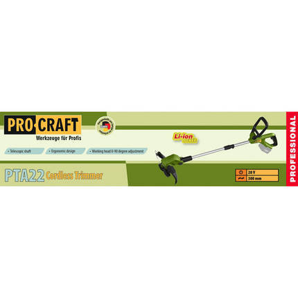 Акумуляторна коса Procraft PTA22 без АКБ та зарядного, фото 3