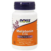 Аминокислота Мелатонин Now Foods Melatonin 5 мг, 60 веган капсул