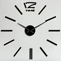 Большие настенные 3Д часы 70-150см, DIY Clock, Черные / Настенные часы / Часы на стену