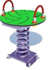 Качалка-балансир на пружині з ручками для дитячого майданчика, фото 1